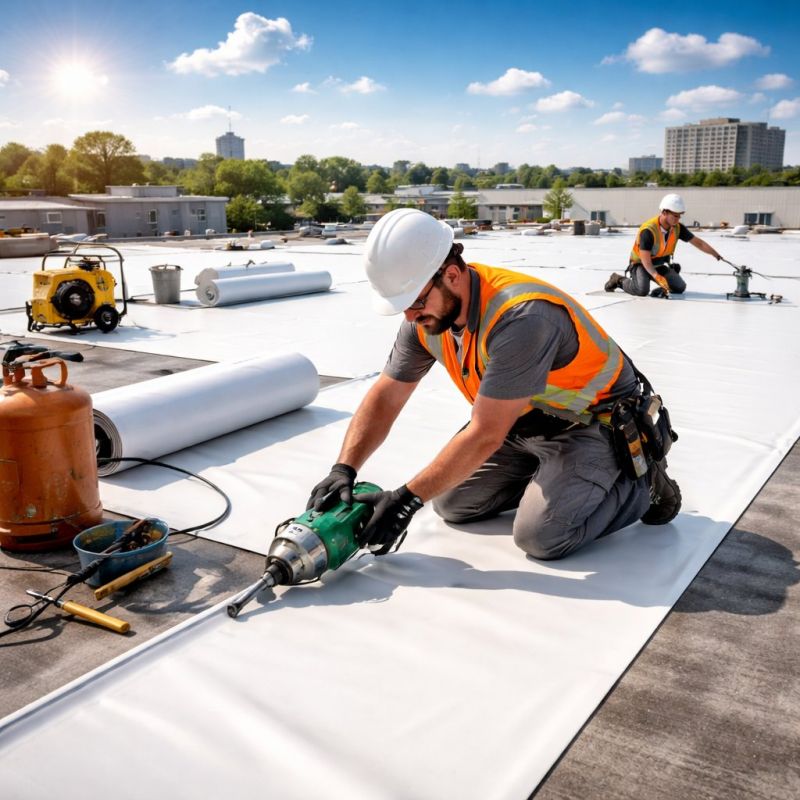 Single Ply Roof Installation in North Billerica, MA