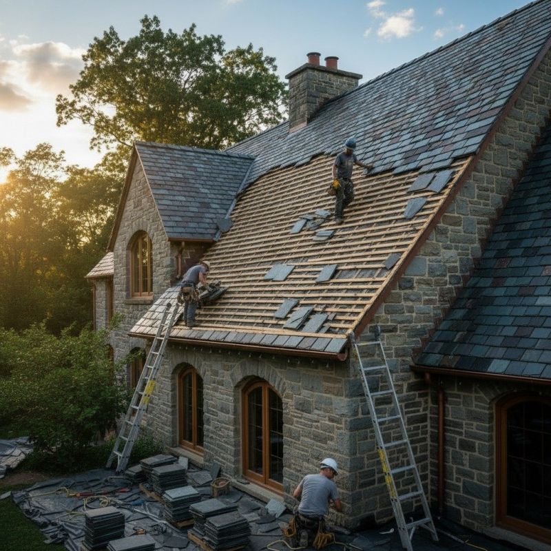 Slate Roof Replacement in Dracut, MA