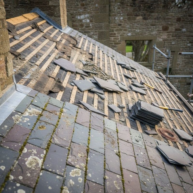 Slate Roof Replacement in Holden, MA
