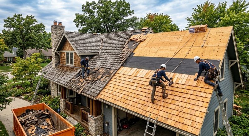 Wood Shake Roof Replacement in Leicester, MA