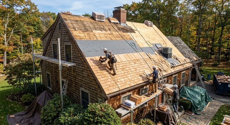 Wood Shingle Roof Replacement in Worcester County, MA